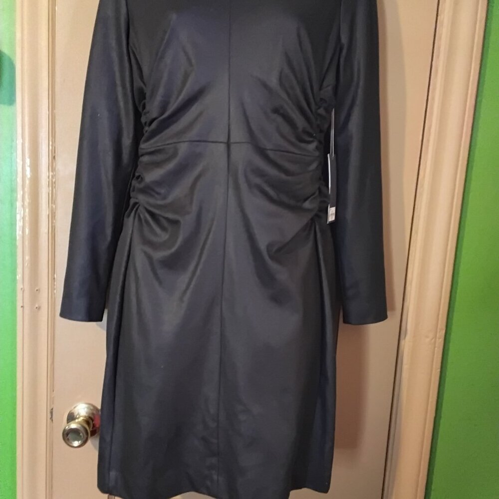 Jennifer Lopez Black Gathered Cocktail Dress